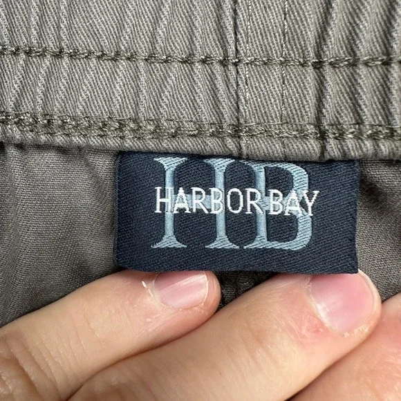 Harbor Bay Khaki Pants Men 4XL-30 Big Tall Gray Elastic Waist Pocket Comfort NEW